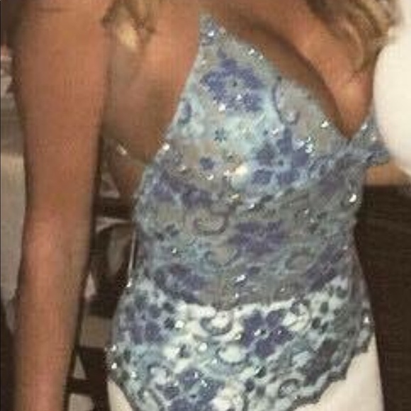 claudio milano Tops - Claudio Milano /Blue swarski crystal top